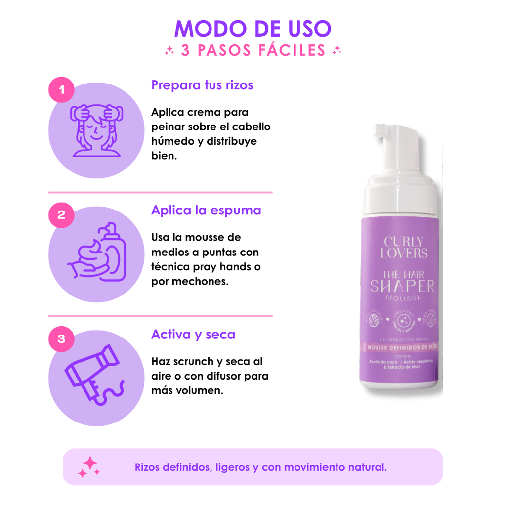 Espuma Curly Lovers the hair shaper mousse - Imagen 2