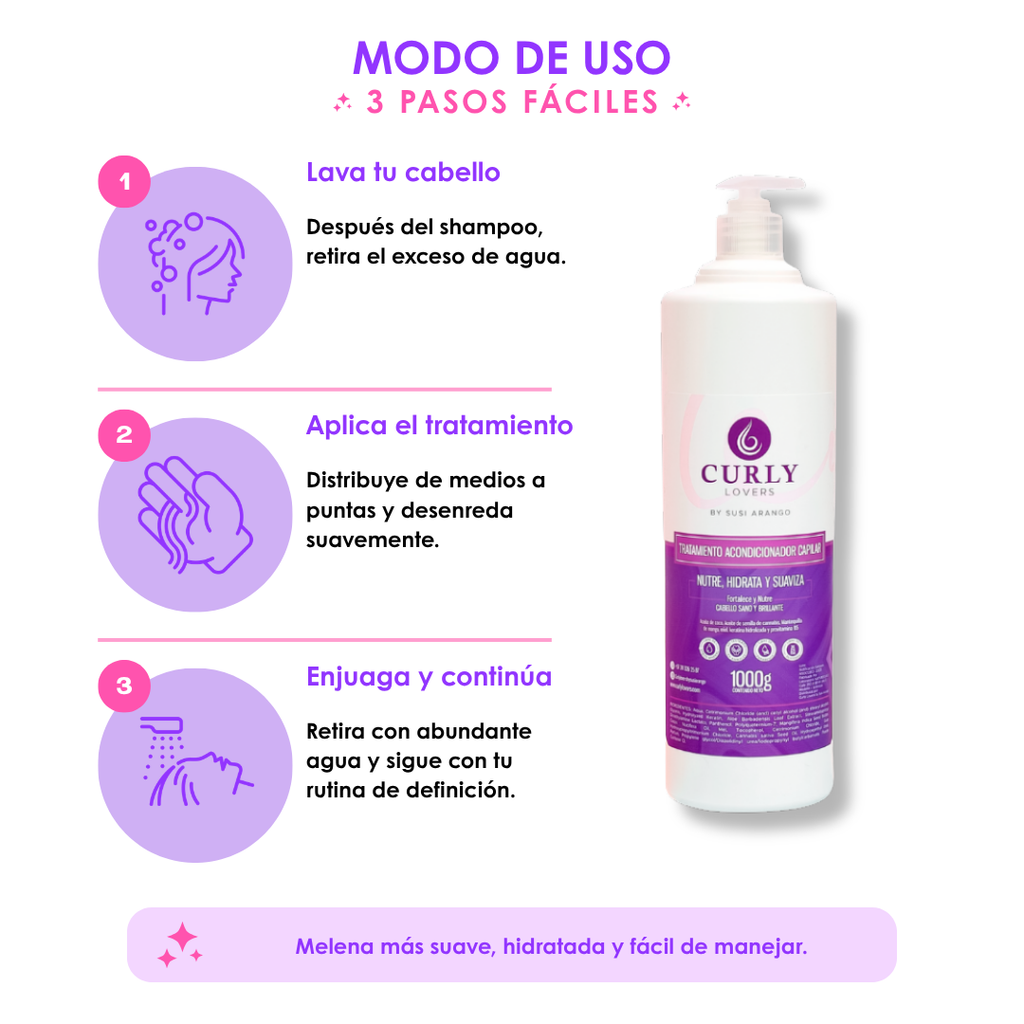 Tratamiento Acondicionador Litro Curly Lovers - Imagen 2