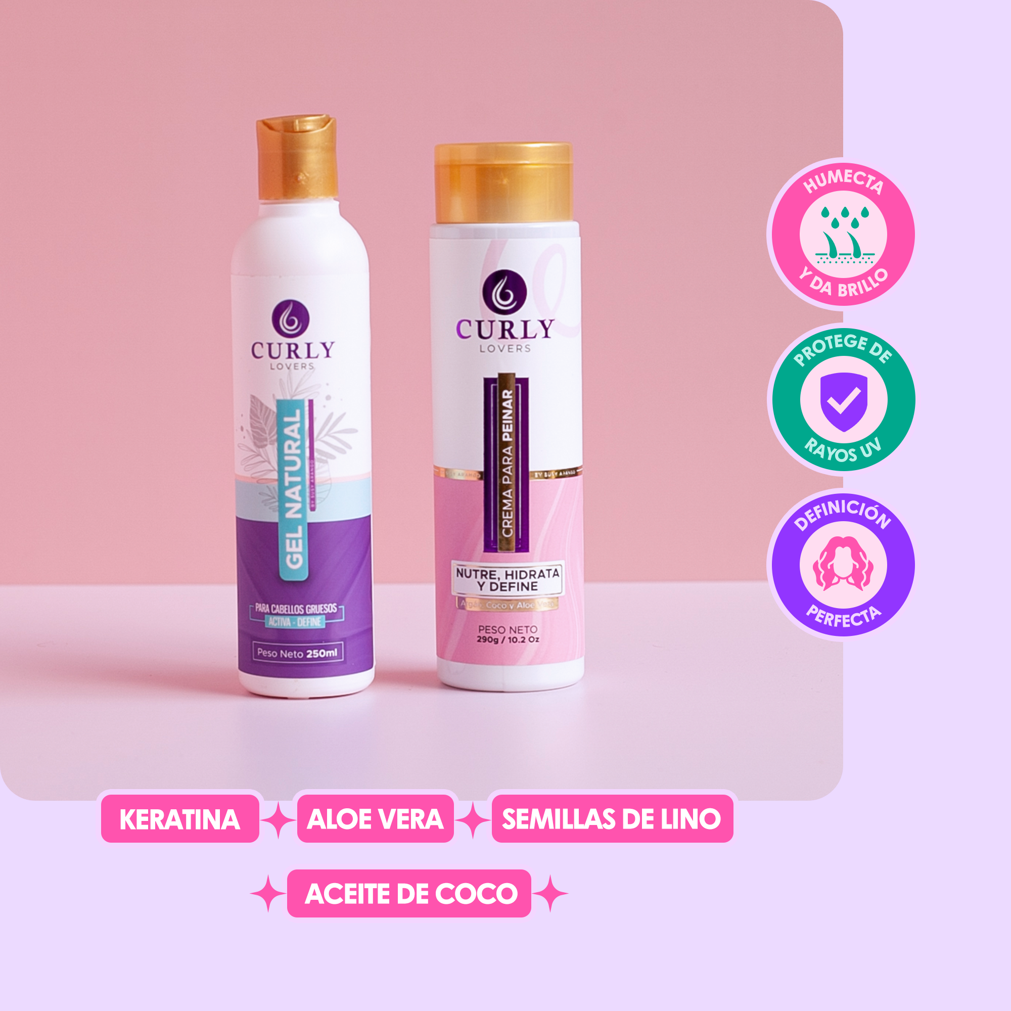 Kit duo para cabello grueso de Curly Lovers