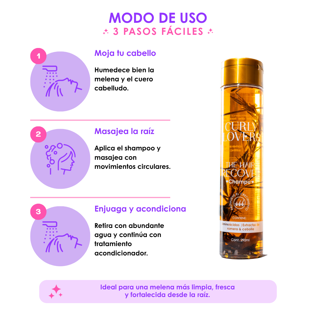 Shampoo de romero y cebolla The hair Recover Shampoo de Curly Lovers