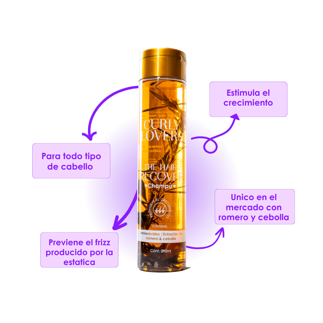 Shampoo de romero y cebolla The hair Recover Shampoo de Curly Lovers