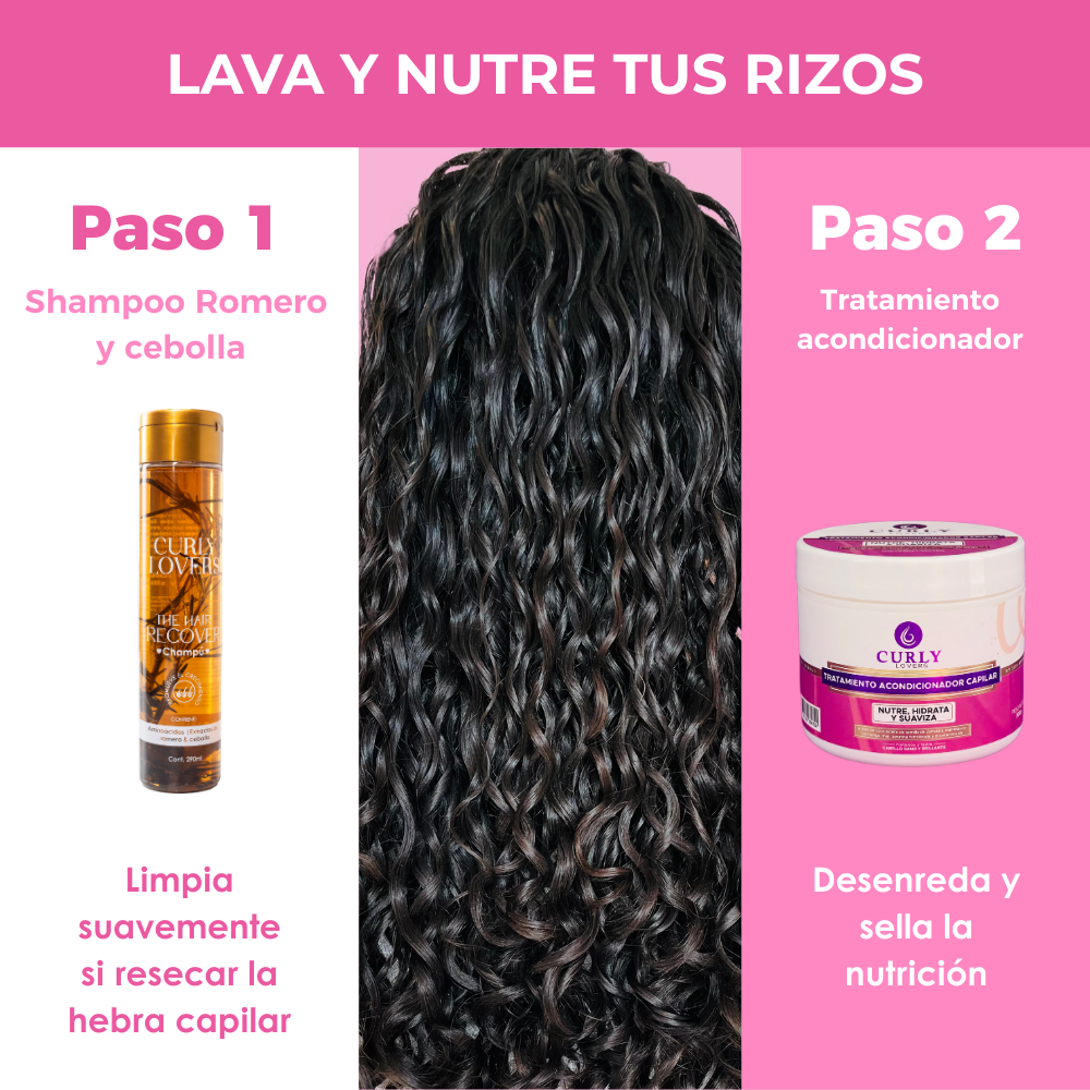 Shampoo de romero y cebolla The hair Recover Shampoo de Curly Lovers - Imagen 4